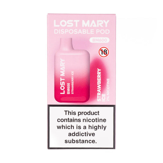 Strawberry Ice Lost Mary BM600 600 Puff Disposable Vape - 20mg (Boxed)