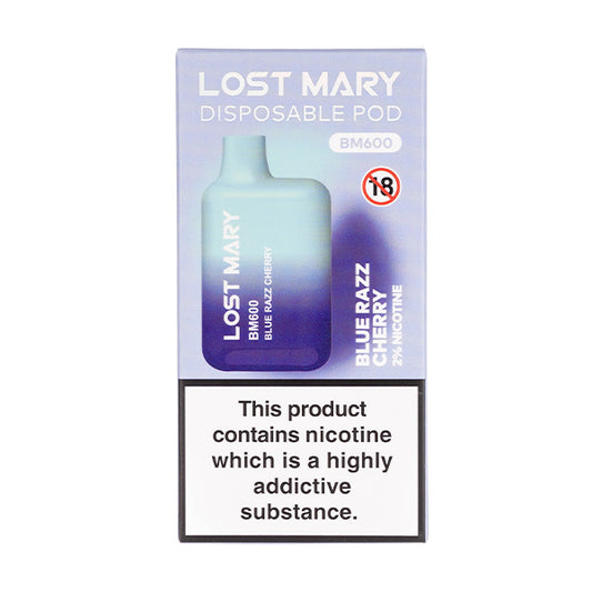 Blue Razz Cherry Lost Mary BM600 600 Puff Disposable Vape - 20mg (Boxed)