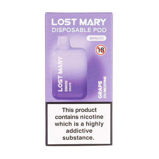 Grape Lost Mary BM600 600 Puff Disposable Vape - 20mg (Boxed)