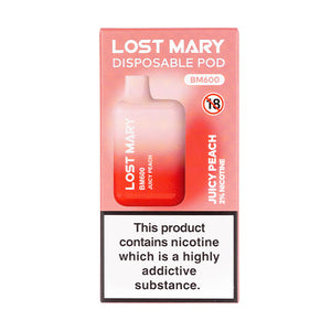 Juicy Peach Lost Mary BM600 600 Puff Disposable Vape - 20mg (Boxed)