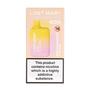 Pink Grapefruit Lost Mary BM600 600 Puff Disposable Vape - 20mg (Boxed)