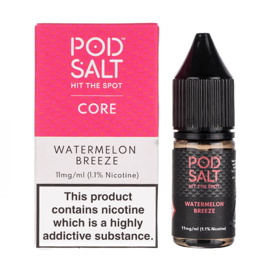 Watermelon Breeze Nic Salt E-Liquid by Pod Salt (Bottle & Box)